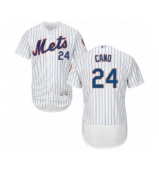 Men's New York Mets #24 Robinson Cano White Home Flex Base Authentic Collection Baseball Jersey