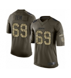 Men's Los Angeles Chargers #69 Sam Tevi Limited Green Salute to Service Football Jersey