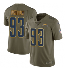 Youth Nike Los Angeles Chargers #93 Darius Philon Limited Olive Camo 2017 Salute to Service NFL Jersey