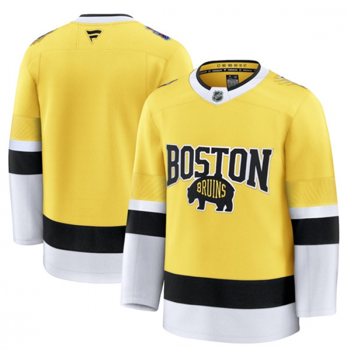 Men's Boston Bruins Blank Gold 2026 Stadium Series Stitched Hockey Jersey