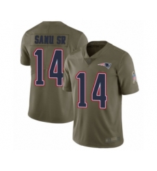 Youth New England Patriots #14 Mohamed Sanu Sr Limited Olive 2017 Salute to Service Football Jersey