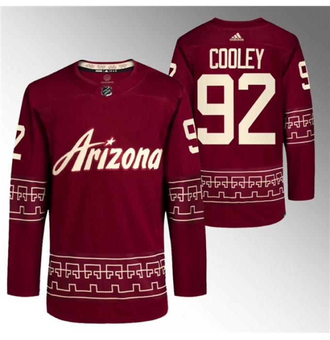 Men's Arizona Coyotes #92 Logan Cooley Garnet Alternate Pro Jersey