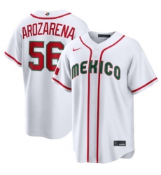 Men's Mexico Baseball #56 Randy Arozarena White 2026 World Baseball Classic Home Stadium Stitched Jersey