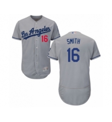 Men's Los Angeles Dodgers #16 Will Smith Grey Road Flex Base Authentic Collection Baseball Player Jersey