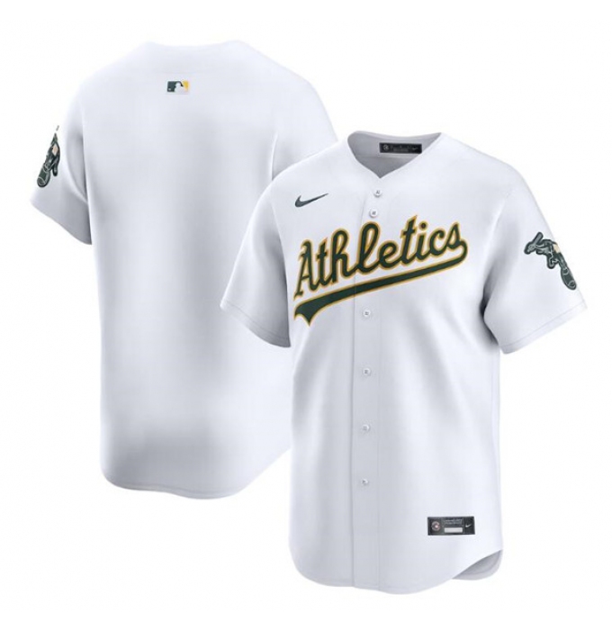 Men's Oakland Athletics Blank White Home Limited Stitched Jersey