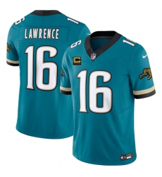 Men's Jacksonville Jaguars #16 Trevor Lawrence Teal 2025 F.U.S.E. With 4-Star C Prowler Throwback Vapor Limited Football Stitched Jersey