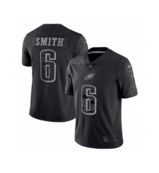 Men's Philadelphia Eagles #6 DeVonta Smith Black Reflective Limited Stitched Football Jersey