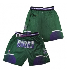 Men's Milwaukee Bucks Green NBA Shorts (Run Smaller)