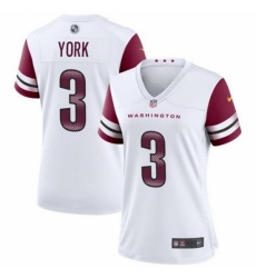Women Washington Commanders #3 Cade York White Stitched Jersey Women Washington Commanders #3 Cade York White Stitched Jersey