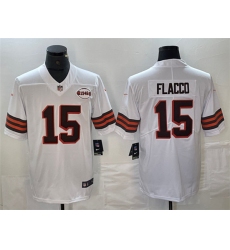 Men's Cleveland Browns #15 Joe Flacco White 1946 Collection Vapor Untouchable Limited Football Stitched Jersey