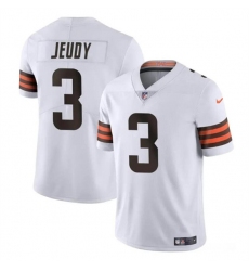 Men's Cleveland Browns #3 Jerry Jeudy White Vapor Limited Football Stitched Jersey Men's Cleveland Browns #3 Jerry Jeudy White Vapor Limited Football Stitched Jersey