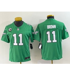 Women's Nike Philadelphia Eagles #11 A.J. Brown Green 2023 F.U.S.E. Vapor Untouchable C Stitched Football Jersey