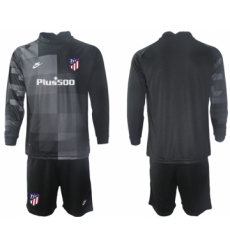 Men 2021-2022 Club Atletico Madrid black goalkeeper Long Sleeve blank Soccer Jersey