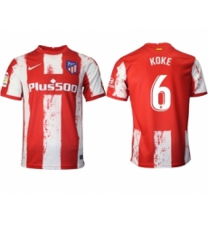 Men 2021-2022 Club Atletico Madrid home aaa version red 6 Nike Soccer Jersey