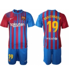 Men 2021-2022 Club Barcelona home blue 19 Nike Soccer Jersey