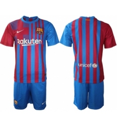 Men 2021-2022 Club Barcelona home blue blank Nike Soccer Jersey