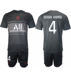 Men 2021-2022 Club Paris St German Second away black 4 Soccer Jersey