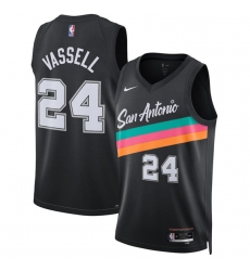 Men's San Antonio Spurs #24 Devin Vassell Black 2025-26 City Edition Swingman Stitched Basketball Jersey