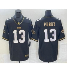 Men's San Francisco 49ers #13 Brock Purdy Black Gold Vapor Untouchable Limited Stitched Jersey