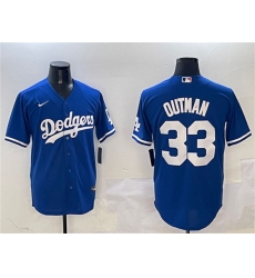 Men's Los Angeles Dodgers #33 James Outman Royal Cool Base Stitched Baseball Jersey