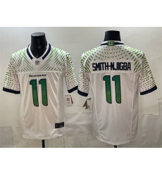 Men's Seattle Seahawks #11 Jaxon Smith-Njigba White 2025 F.U.S.E. “Rivalries” Vapor Untouchable Limited Football Stitched Jersey