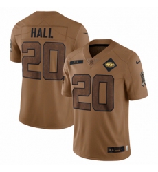 Men's New York Jets #20 Breece Hall Nike Brown 2023 Salute To Service Limited Jersey