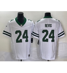 Men's Nike New York Jets #24 Darrelle Revis White 2023 F.U.S.E. Vapor Limited Throwback Stitched Football Jersey
