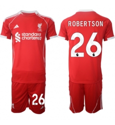 Men's Liverpool #26 robertson 2025 Red Home Soccer Jersey Suit
