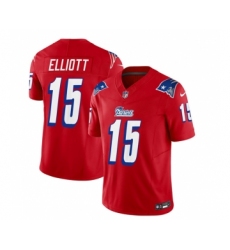 Men's Nike New England Patriots #15 Ezekiel Elliott Red 2023 F.U.S.E. Vapor Limited Football Stitched Jersey