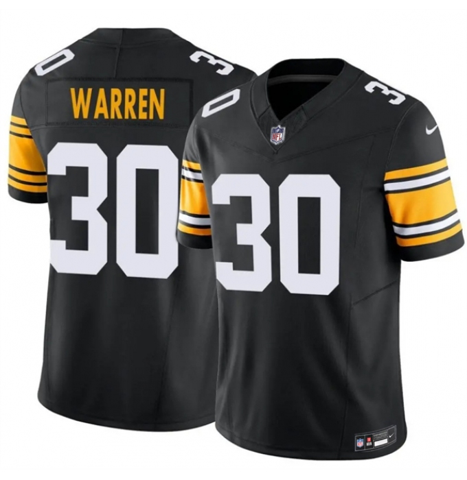 Men's Pittsburgh Steelers #30 Jaylen Warren Black 2025 F.U.S.E. Alternate Vapor Untouchable Limited Stitched Jersey