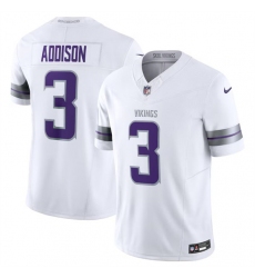 Men's Minnesota Vikings #3 Jordan Addison White F.U.S.E. Winter Warrior Limited Football Stitched Jersey Men's Minnesota Vikings #3 Jordan Addison White F.U.S.E. Winter Warrior Limited Football Stitched Jersey