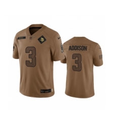 Men's Nike Minnesota Vikings #3 Jordan Addison 2023 Brown Salute To Service Limited Football Stitched Jersey Men's Nike Minnesota Vikings #3 Jordan Addison 2023 Brown Salute To Service Limited Football Stitched Jersey