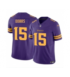 Men's Minnesota Vikings #15 Josh Dobbs Purple 2023 F.U.S.E. Color Rush Stitched Jersey