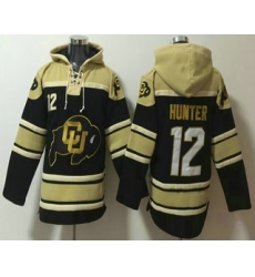 Men's Colorado Buffaloes #12 Travis Hunter Black Ageless Must Have Lace Up Pullover Hoodie