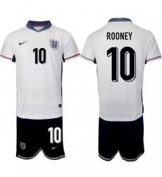 Men's England #10 Wayne Rooney 2024-25 White Home Soccer Jersey Suit