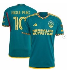 Mens LA Galaxy Riqui Puig adidas Green 2024 LA Kit Authentic Player Jersey
