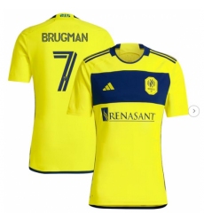 Mens Nashville SC Gastón Brugman adidas Yellow 2024 The 615 Kit Replica Player Jersey