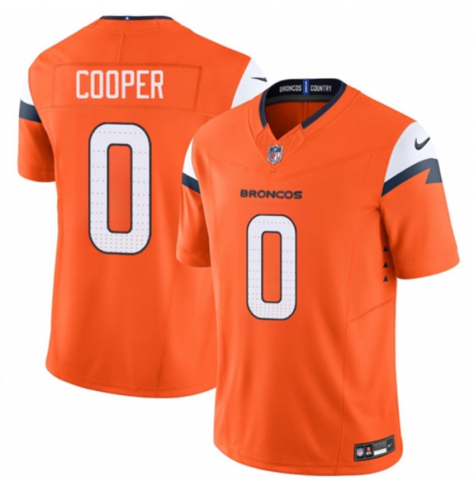Men's Denver Broncos #0 Jonathon Cooper Orange 2025 F.U.S.E. Vapor Limited Football Stitched Jersey