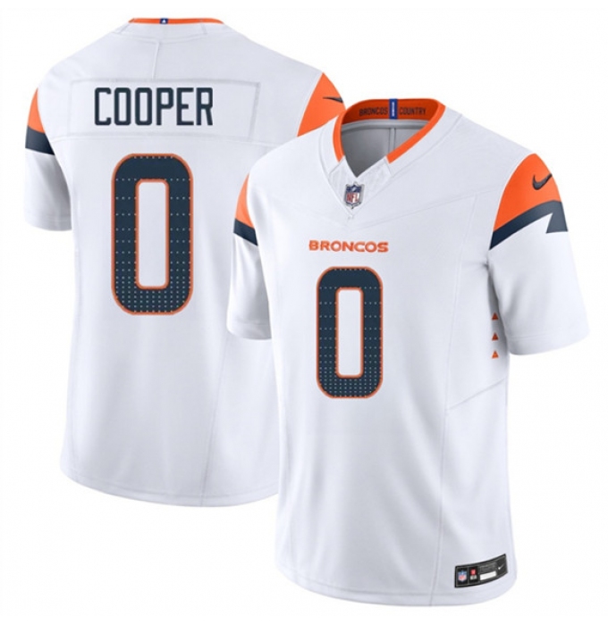 Men's Denver Broncos #0 Jonathon Cooper White 2025 F.U.S.E. Vapor Limited Football Stitched Jersey