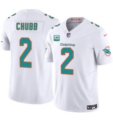 Men's Miami Dolphins #2 Bradley Chubb White 2025 F.U.S.E. With 1-Star C Vapor Limited Football Stitched Jersey