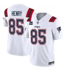 Men's New England Patriots #85 Hunter Henry White 2025 F.U.S.E. With 4-Star C Vapor Limited Stitched Jersey
