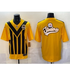 Men's Pittsburgh Steelers Team Big Logo Gold 1933 Throwback Alternate Football Stitched Jersey