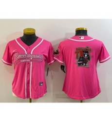 Women's Tampa Bay Buccaneers Pink Team Big Logo With Patch Cool Base Stitched Baseball Jersey