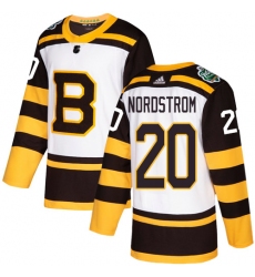 Youth Adidas Boston Bruins #20 Joakim Nordstrom Authentic White 2019 Winter Classic NHL Jersey