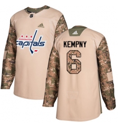 Youth Adidas Washington Capitals #6 Michal Kempny Authentic Camo Veterans Day Practice NHL Jersey