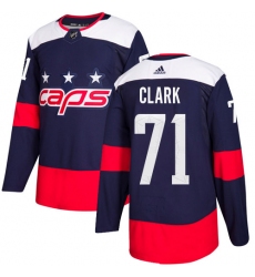 Youth Adidas Washington Capitals #71 Kody Clark Authentic Navy Blue 2018 Stadium Series NHL Jersey