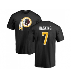 Football Washington Redskins #7 Dwayne Haskins Black Name & Number Logo T-Shirt