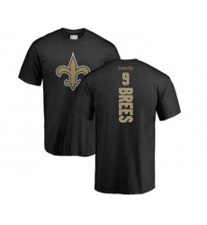 Football New Orleans Saints #9 Drew Brees Black Backer T-Shirt