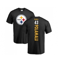 Football Pittsburgh Steelers #43 Troy Polamalu Black Backer T-Shirt