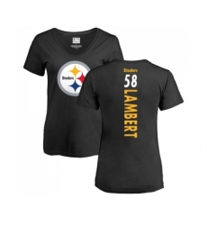 Football Women's Pittsburgh Steelers #58 Jack Lambert Black Backer Slim Fit T-Shirt